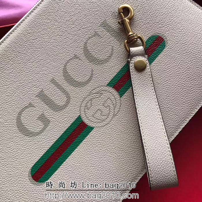 GUCCI古馳 歐洲正品原單 絲印經典款手包 495011米白全皮 WTG1586